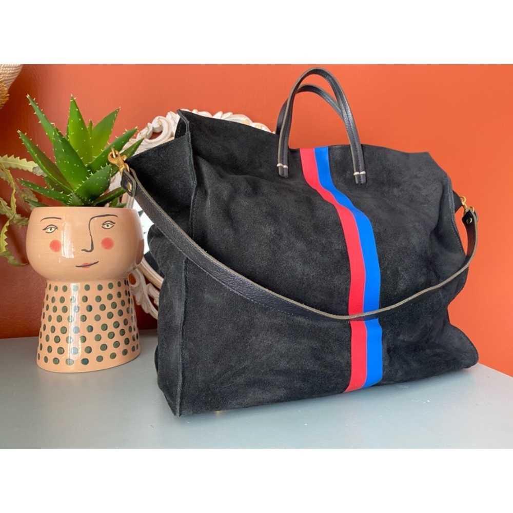 ✨Sold ✨ CLARE V. Simple Stripe Suede Tote - Picture 4 of 16